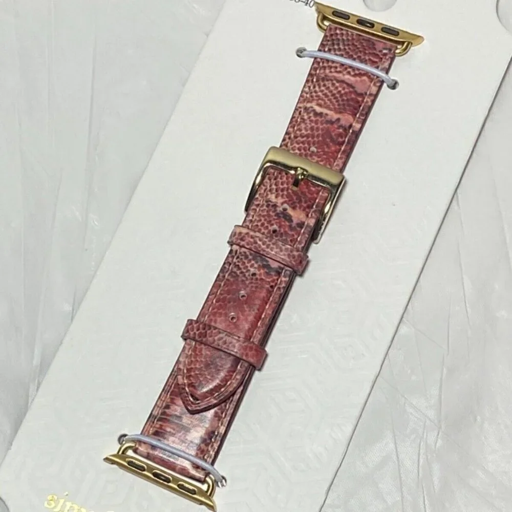 Apple Watch Band Sz38-40mm Simply Southern 2-Piece Leather Snake Skin‎ Design